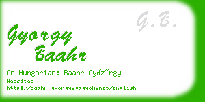 gyorgy baahr business card